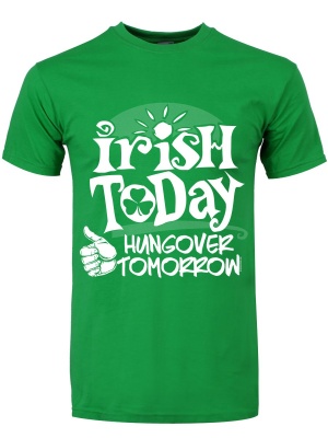 Loud Clothing 'Irish Today Hungover Tomorrow' Green T-shirt Mens Small RRP 10 CLEARANCE 3.99